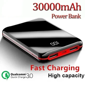 30000mAh Дисплей Mini Power Bank с Външния акумулаторни батерии Power Bank за Xiaomi lphone Преносимо Зарядно Устройство с капацитет от 30000 mah