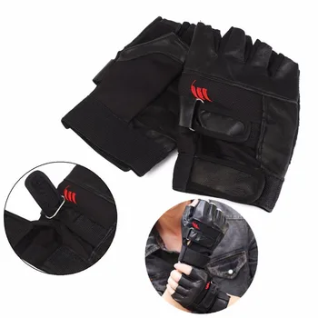 Черни мъжки ръкавици за вдигане на тежести от изкуствена кожа, тренировочная превръзка на китката, спортни упражнения, фитнес, 1 чифт